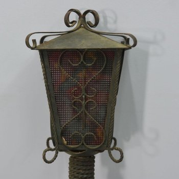 Pair Of Wrought Iron Sconces In The Taste Of Poillerat
