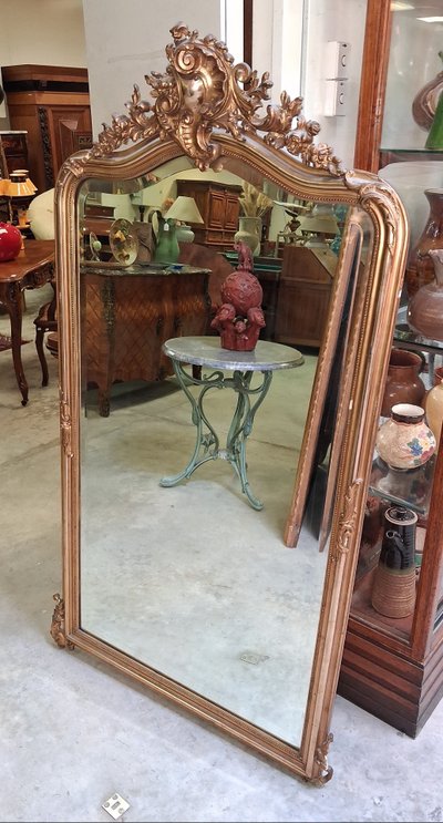 Grand miroir de cheminée de style Louis XV, XIXe siècle