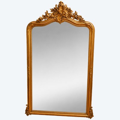 Grand miroir de cheminée de style Louis XV, XIXe siècle
