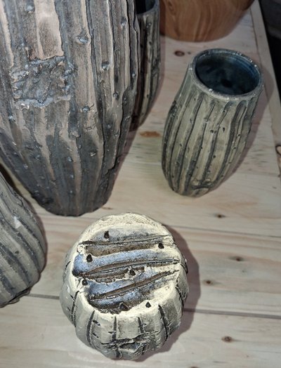 Handmade ceramic liqueur or digestif set from the 1960s-1970s