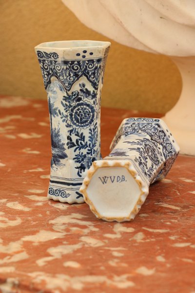 Set of four Delftware vases