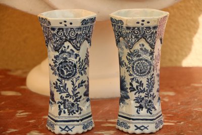 Set of four Delftware vases
