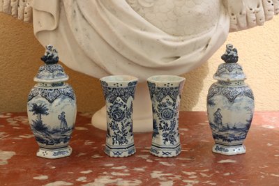 Set of four Delftware vases