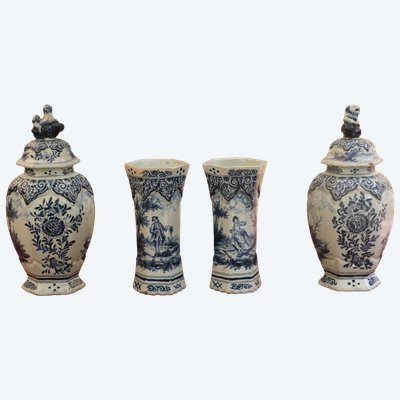 Set of four Delftware vases