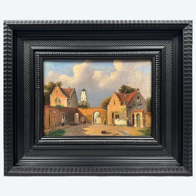 Scène de village animée 