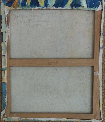 Michel HANNECART - (1945 - ..) - Conversazione a Collioure - olio su tela - 1985