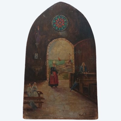 Bretagne - Marthe Danard Puig - Ex-voto - huile sur panneau