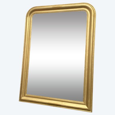 Large Louis Philippe Mirror in Gilded Wood, 93 cm x 114 cm, 19th century