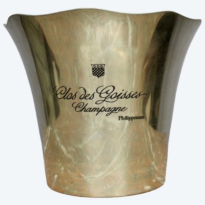 Champagnerkübel „Clos des Goisses“ aus poliertem Zinn 
