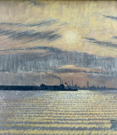 William Henry INNES (1905–1999) - Sunset over an industrial port, circa 1930