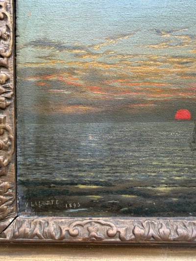 V. Balotte (XIX-XX) - Marina al tramonto, 1895