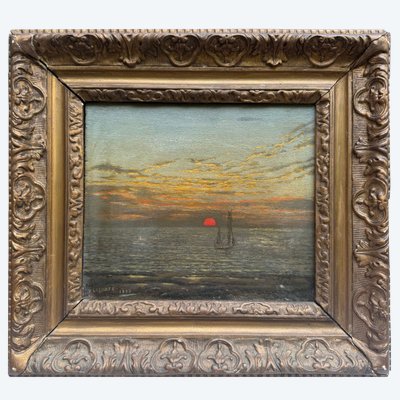 V. Balotte (XIX-XX) - Marina al tramonto, 1895