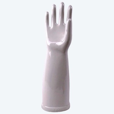 Handschuhform für Rechtshänder aus glasiertem Porzellan, Anfang des 20. Jahrhunderts