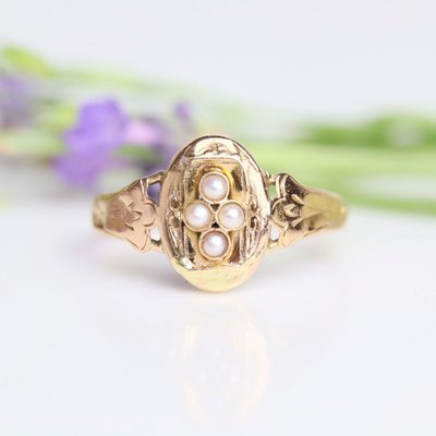 Bague perles fines 19ème siècle