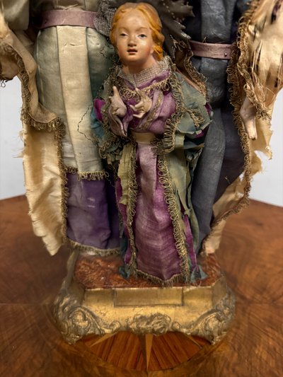 Antique terracotta Nativity sculpture group, Naples, 17th century, 44x29 cm.