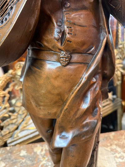 BRONZE de Paul DUBOIS (1829 – 1905) CHANTEUR FLORENTIN