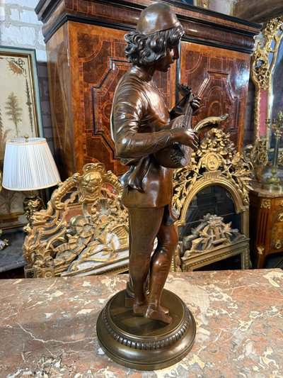 BRONZE de Paul DUBOIS (1829 – 1905) CHANTEUR FLORENTIN