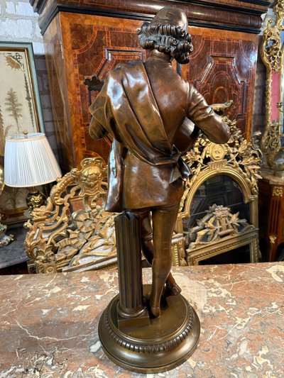 BRONZE de Paul DUBOIS (1829 – 1905) CHANTEUR FLORENTIN
