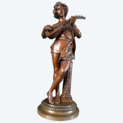 BRONZE de Paul DUBOIS (1829 – 1905) CHANTEUR FLORENTIN