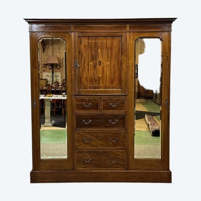 Armoire dressing anglaise en acajou 19ème
