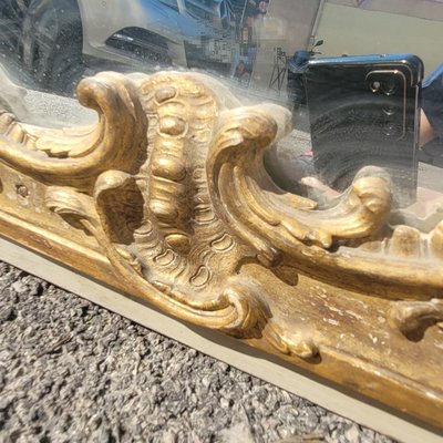 Grand trumeau en bois doré et laqué de style Louis XV, époque XIXème siècle