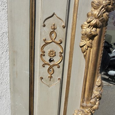 Grand trumeau en bois doré et laqué de style Louis XV, époque XIXème siècle