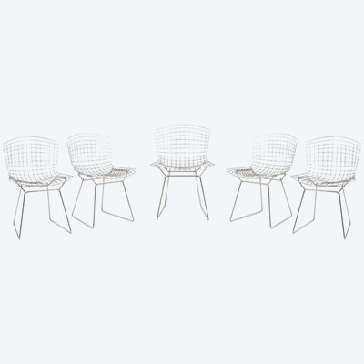 Harry Bertoia für Knoll. 5 Stühle. 1970er Jahre. LS6721+5752705/5M