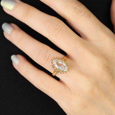Bague aigue-marine cordelette d'or