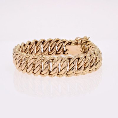 Bracelet rétro gourmette or rose