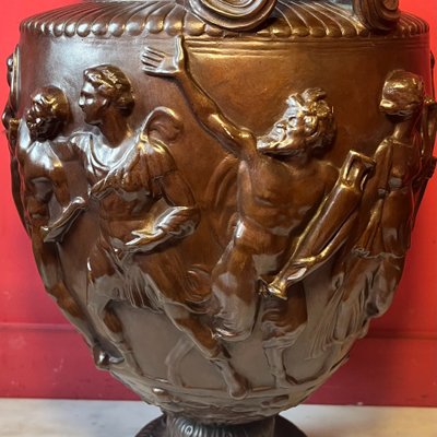 Large antique-style bronze vase, 19th century