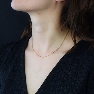 Fine chaine maille forçat or jaune