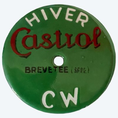 Ancienne et rare petite plaque émaillée huile « Castrol Hiver »