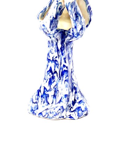 Vergine Mater Dolorosa o Vergine Piangente, ceramica modernista firmata Luisa, metà del XX secolo