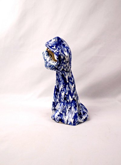Vergine Mater Dolorosa o Vergine Piangente, ceramica modernista firmata Luisa, metà del XX secolo