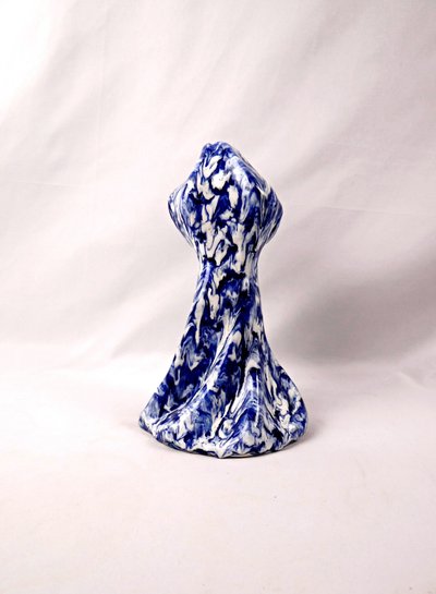 Vergine Mater Dolorosa o Vergine Piangente, ceramica modernista firmata Luisa, metà del XX secolo