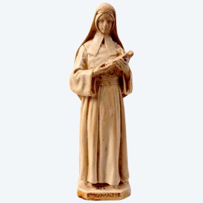 Figurine en plâtre de Sainte Bernadette Soubirous Art Déco début XXe