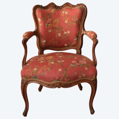 Louis XV period dressing chair, stamped Pierre Bara