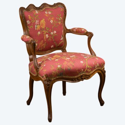 Fauteuil à coiffer d'époque Louis XV, estampillé Pierre Bara