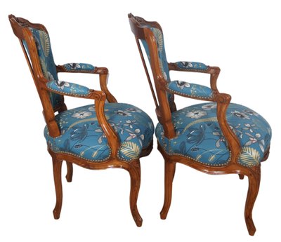 Pair of cabriolet chairs stamped NOGARET circa 1750