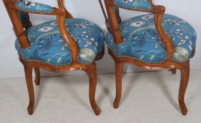 Pair of cabriolet chairs stamped NOGARET circa 1750
