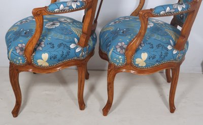 Pair of cabriolet chairs stamped NOGARET circa 1750