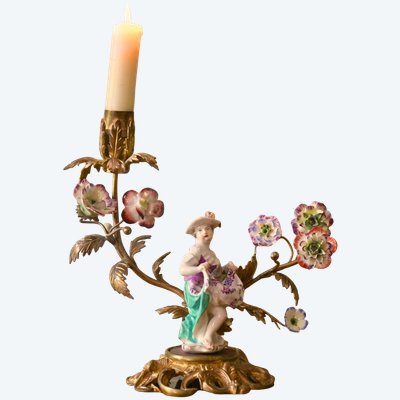 Louis XV Meissen Porzellanleuchter