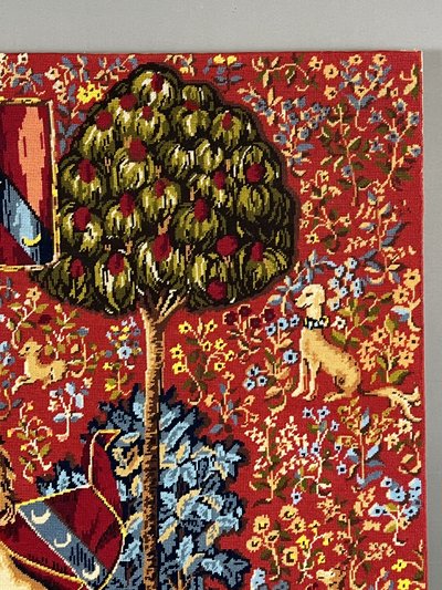 Large Wall Tapestry, “the Lady And The Unicorn,” 20th Century