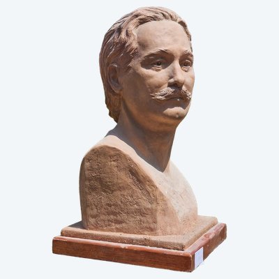 Bedeutende Terrakotta-Büste des Malers Marc Chapaud von Raymonde Hidaka Letulle