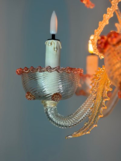 Lustre vénitien en verre de Murano, vers 1940