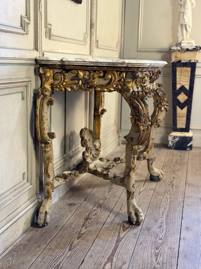 Consolle in legno dipinto e dorato, Italia, XVIII secolo