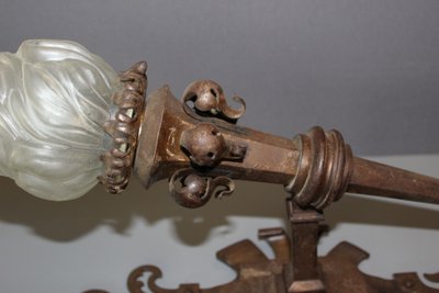 Paire d'appliques Gothique en Fer Forgé vers 1900