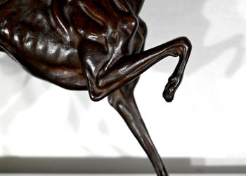 Soggetto in ghisa con patina marrone "Il levriero" - Fine XIX secolo