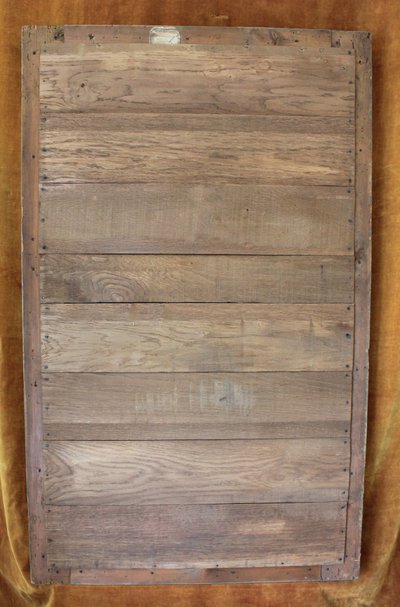 76 x 124 cm Miroir ancien rectangle restauration, feuille d'or et patine