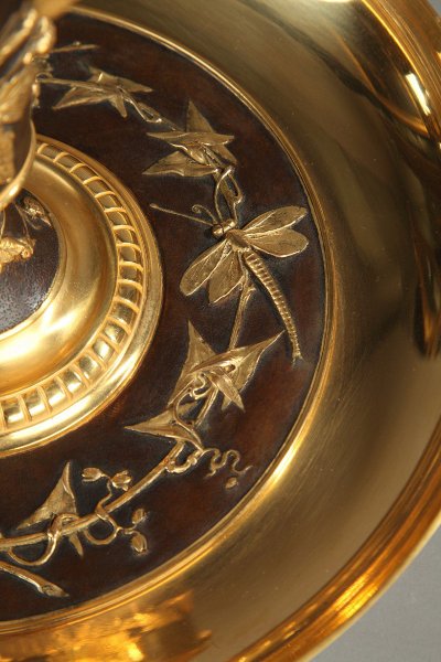 Stunning Centerpiece, Gilded Bronze and Cut Crystal